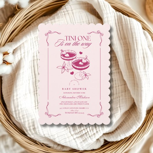 Een Tini One is onderweg naar het Baby shower Kaart