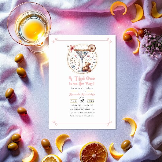 Een Tini One is onderweg naar het Baby shower Kaart