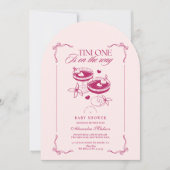 Een Tini One is onderweg naar het Baby shower Kaart (Voorkant)