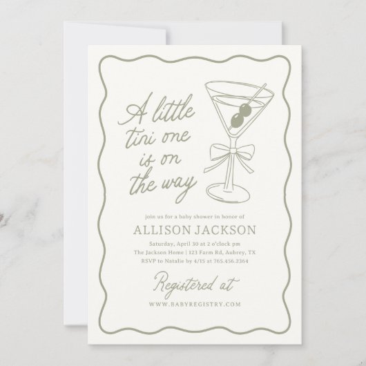 Een Tini One is onderweg naar het Martini Baby sho Kaart (Voorkant)