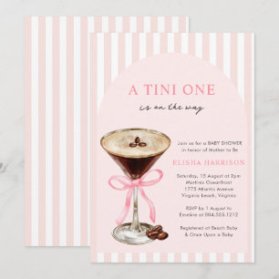 Een Tini One Is Op Komst Meisje Baby Borrel Kaart