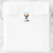 Een tini one martini blauw Baby shower Ronde Sticker (Tas)