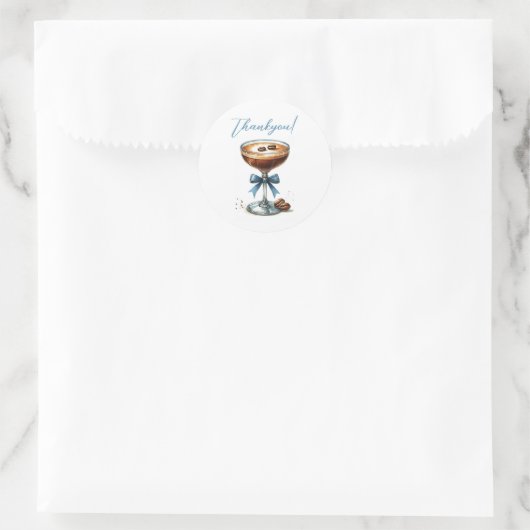 Een tini one martini blauw Baby shower Ronde Sticker (Tas)