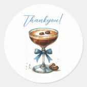 Een tini one martini blauw Baby shower Ronde Sticker (Voorkant)