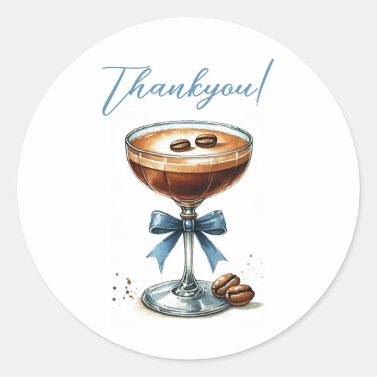 Een tini one martini blauw Baby shower Ronde Sticker (Voorkant)