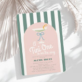 Een Tini One Martini Blue Ribbon Boy Baby shower Kaart