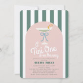 Een Tini One Martini Blue Ribbon Boy Baby shower Kaart (Voorkant)