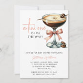 Een Tini One Martini Girl Pink Bow Baby shower Kaart (Voorkant)