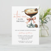 Een Tini One Martini Girl Pink Bow Baby shower Kaart (Staand voorkant)