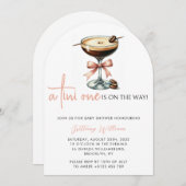 Een tini one martini roze boog Baby shower gebogen Kaart (Voorkant / Achterkant)