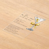 Een Tini One Minimal Chic Yellow Martini Baby show Acryl Uitnodigingen (Laagn)