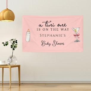Een Tini One One The Way Pink Martini Baby Shower Spandoek