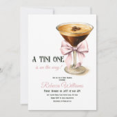 Een Tini One Pink Bow Espresso Martini Baby shower Kaart (Voorkant)