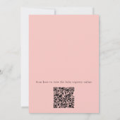 Een Tini One Pink Martini QR Code Baby shower Kaart (Achterkant)