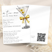 Een Tini One QR Code Chic Yellow Martini Baby show Kaart