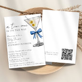 Een Tini One Simple QR Code Blue Martini Baby show Kaart