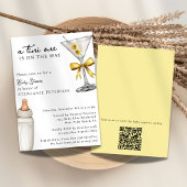 Een Tini One Yellow Martini QR Code Baby shower Kaart