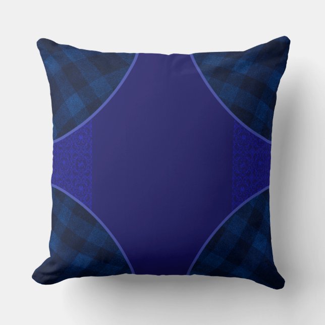 Een tint blauw kruising kussen (Voorkant)
