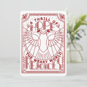 Een tinteling van hoop, de vermoeide wereld verheu feestdagenkaart (Staand voorkant)