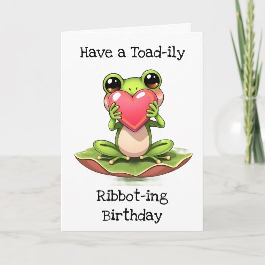 Een Toad-ily Ribbot-ing verjaardag Kaart (Voorkant)