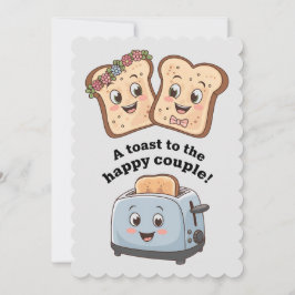 Een Toast Aan Het Gelukkige Paar Grappige Bruiloft Feestdagenkaart