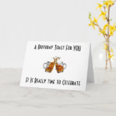 EEN TOAST AAN UW '40ste' KOMT SLECHTS EENMAAL Kaart (Gele Bloem)