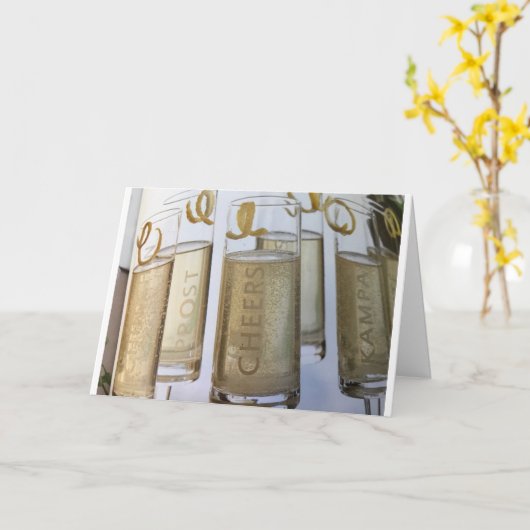 *EEN TOAST DEZE DAG SEIZOEN* CHEERS! KAART (Gele Bloem)