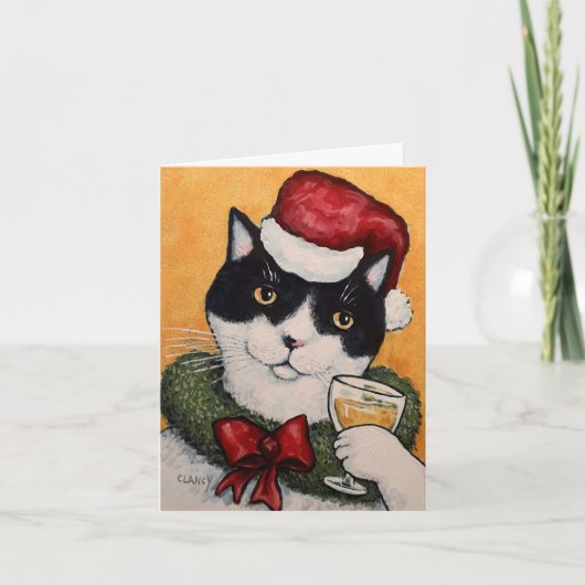 Een toast! Dubbele feestdagenkaart Feestdagen Kaart (Voorkant)