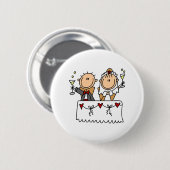 Een toast naar de bruid en de bruine Button (Voorkant /achterkant)