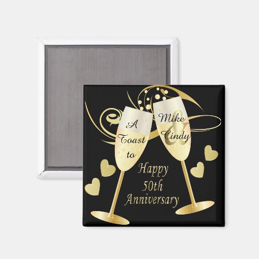 Een toast naar een 50e Jubileum | DIY-tekst Magneet (Voorkant / Achterkant)
