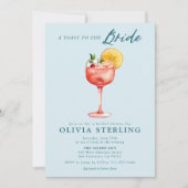 Een toast op de bruid blauwe bruids douche uitnodi kaart (Voorkant)