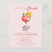 Een toast op de bruid roze bruids douche uitnodigi briefkaart (Voorkant)