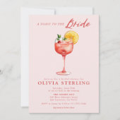 Een toast op de bruid roze en rood Vrijgezellenfee Kaart (Voorkant)