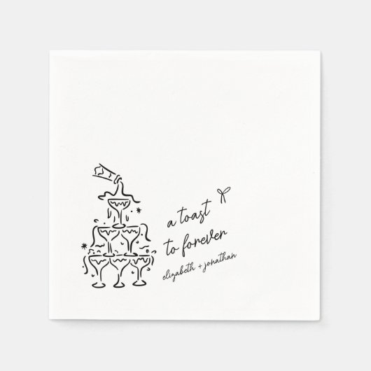 Een toast op Forever Wedding Napkin Servet (Voorkant)