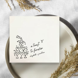Een toast op Forever Wedding Napkin Servet