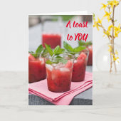 ***EEN TOAST OP JE*** OP JE "VERJAARDAG" KAART (Gele Bloem)