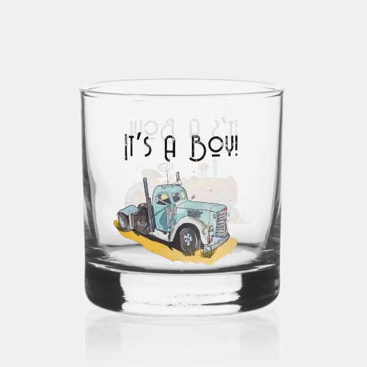 Een toast op onze kleine chauffeur whisky glas (Achterkant)