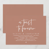 Een toast op voor altijd, bruiloft Elopement Brunc Kaart (Voorkant / Achterkant)