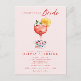 Een Toast Voor De Bruid Roze Bruiloft Invitatie Briefkaart
