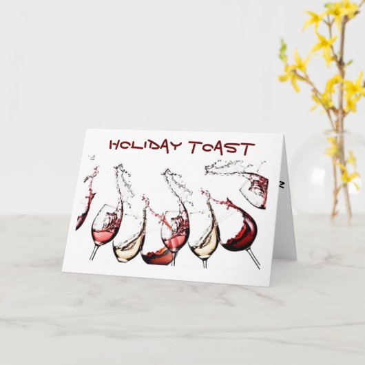 ** EEN TOAST WIJN VOOR VAKANTIE JUICHEN ** KAART (Gele Bloem)