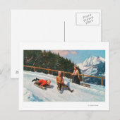 Een toboggans-schuifscène briefkaart (Voorkant / Achterkant)