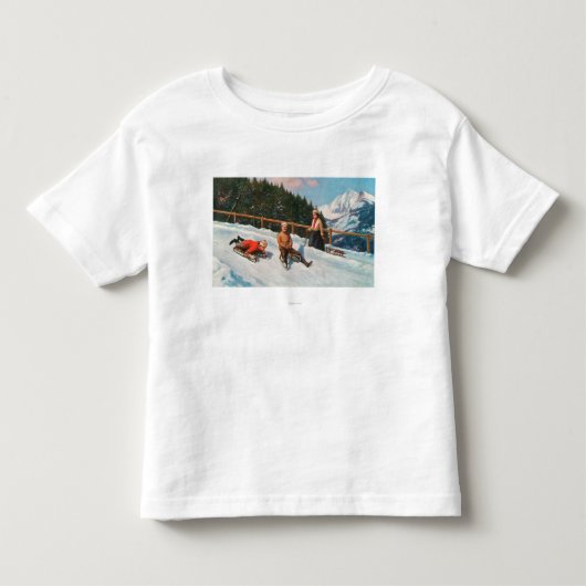 Een toboggans-schuifscène kinder shirts (Voorkant)