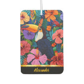 Een toekan verbergt zich tussen kleurrijke bloesem luchtverfrisser (Voorkant)