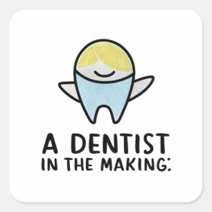 Een toekomstige tandarts vierkante sticker