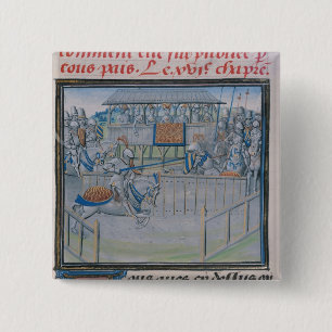 Een toernooi in Londen: Jousting Vierkante Button 5,1 Cm