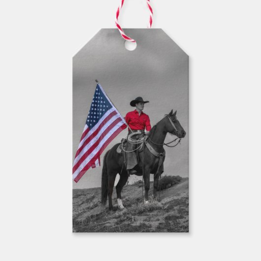 Een Toets van Rood, Wit en Blauw - Lichtschakelaar Cadeaulabel (Voorkant)