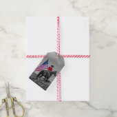 Een Toets van Rood, Wit en Blauw - Lichtschakelaar Cadeaulabel (Met Touw)