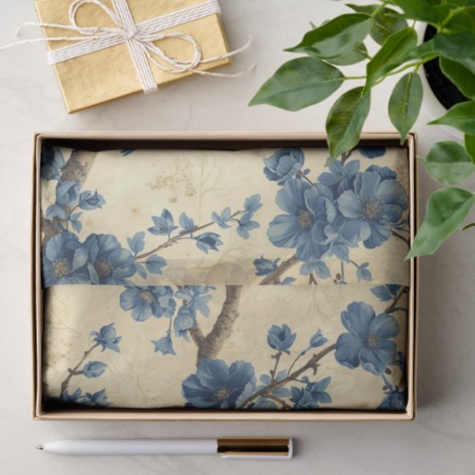 Een Toile de Jouy Bluebird Tissuepapier (Geschenk)