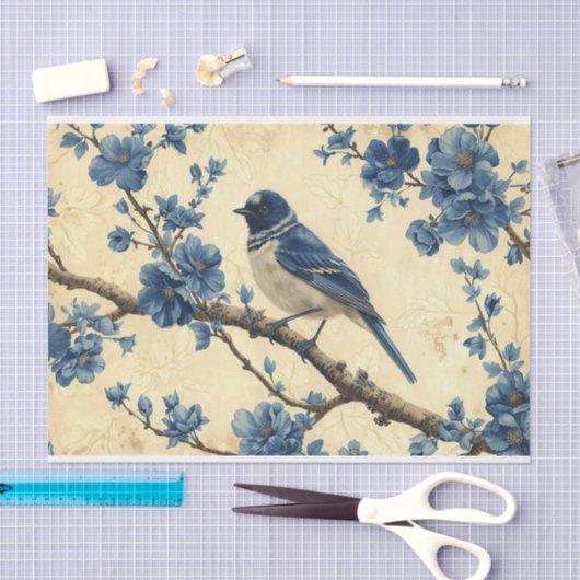 Een Toile de Jouy Bluebird Tissuepapier (Craft)