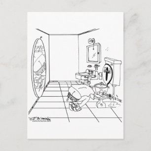 Een toilet die door een Butt Crack is ingebarreerd Briefkaart